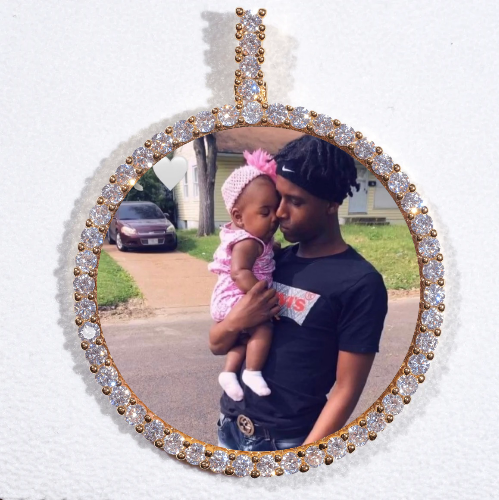 LARGE 3D CIRCLE CUSTOM PICTURE PENDANT