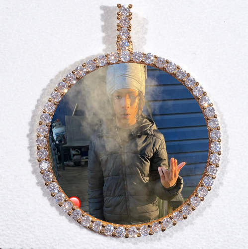 LARGE 3D CIRCLE CUSTOM PICTURE PENDANT