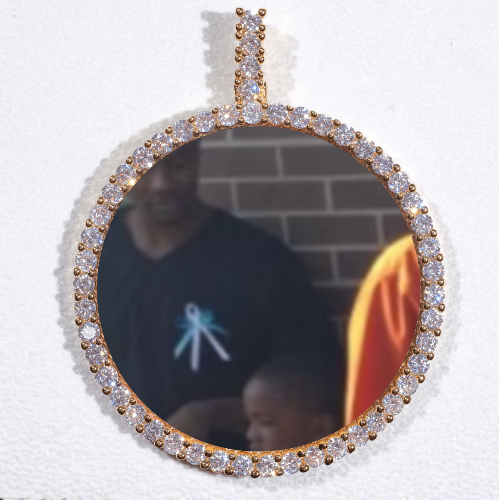 LARGE 3D CIRCLE CUSTOM PICTURE PENDANT
