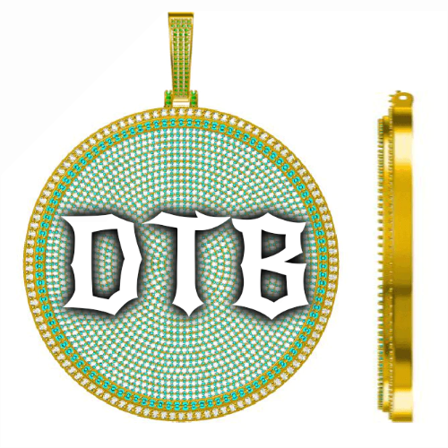 CUSTOM LETTER NECKLACE 3D BIG DISC