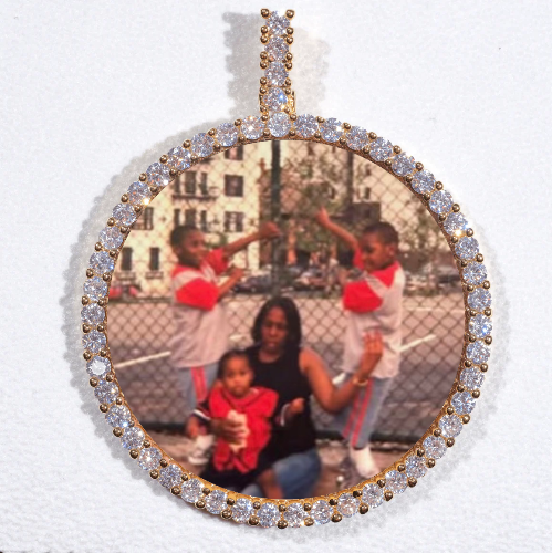 LARGE 3D CIRCLE CUSTOM PICTURE PENDANT