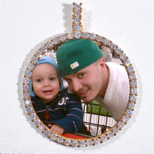 LARGE 3D CIRCLE CUSTOM PICTURE PENDANT