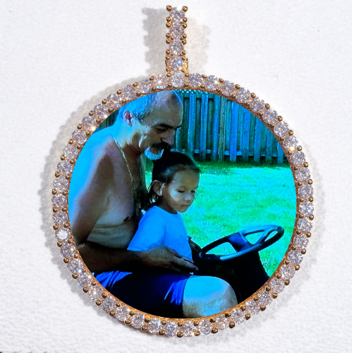 LARGE 3D CIRCLE CUSTOM PICTURE PENDANT