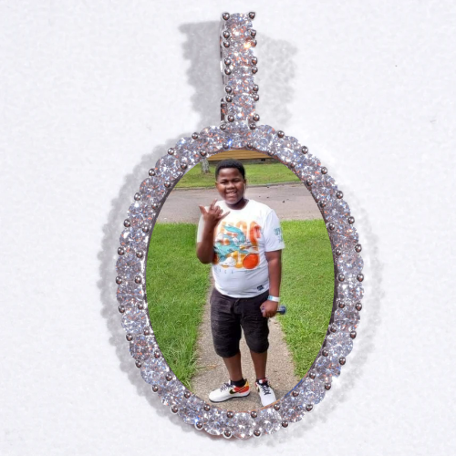 Large 3D Oval Custom Picture Pendant