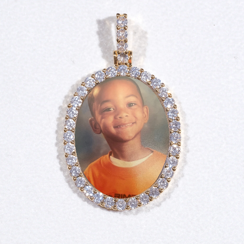 3D Oval Custom Picture Pendant