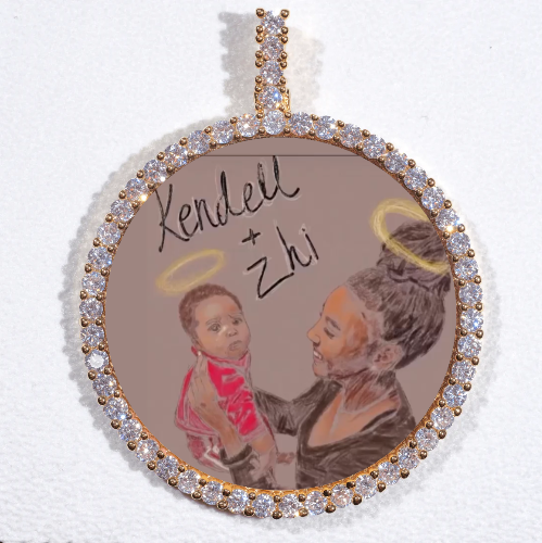 LARGE 3D CIRCLE CUSTOM PICTURE PENDANT