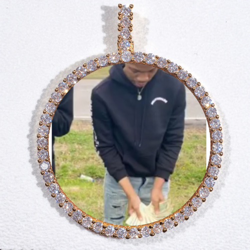 LARGE 3D CIRCLE CUSTOM PICTURE PENDANT
