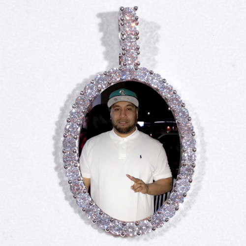 Large 3D Oval Custom Picture Pendant