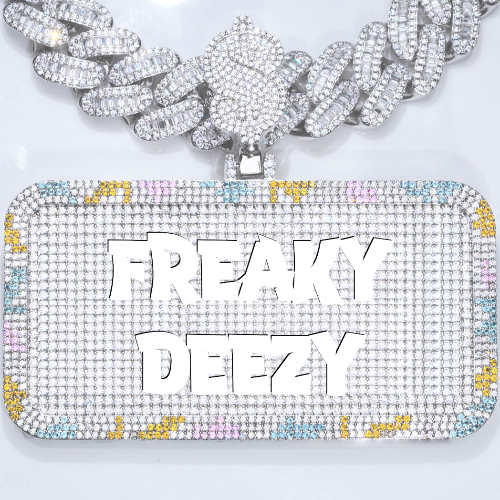 CUSTOM LETTER NECKLACE 3D COLORFUL SQUARE