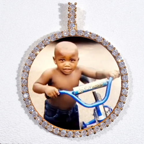 LARGE 3D CIRCLE CUSTOM PICTURE PENDANT