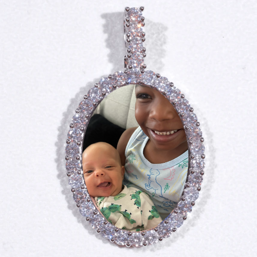 Large 3D Oval Custom Picture Pendant