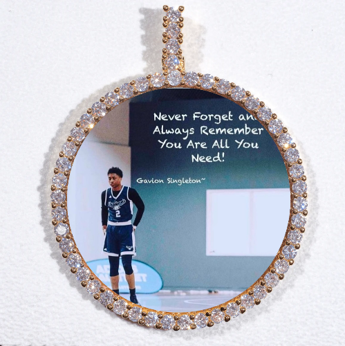 LARGE 3D CIRCLE CUSTOM PICTURE PENDANT