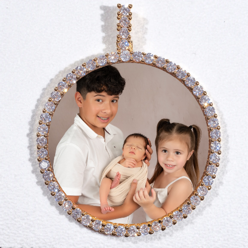 LARGE 3D CIRCLE CUSTOM PICTURE PENDANT