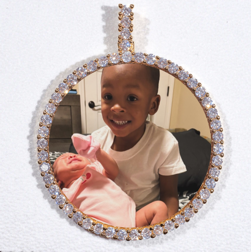 LARGE 3D CIRCLE CUSTOM PICTURE PENDANT