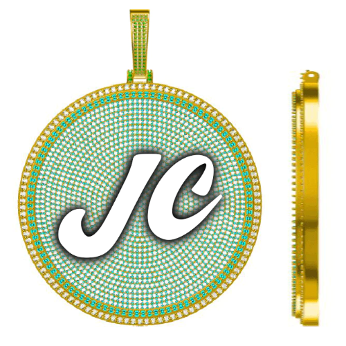 CUSTOM LETTER NECKLACE 3D BIG DISC