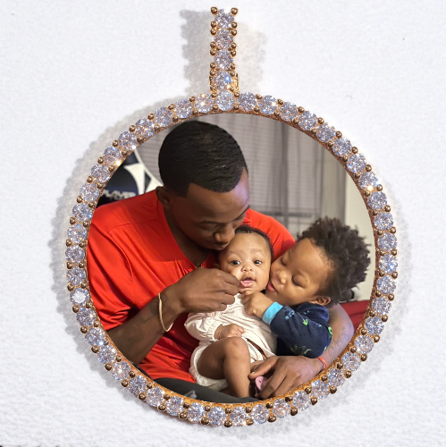 LARGE 3D CIRCLE CUSTOM PICTURE PENDANT