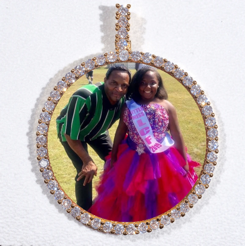 LARGE 3D CIRCLE CUSTOM PICTURE PENDANT