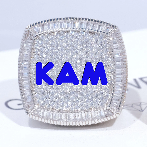 CUSTOM LETTER 3D ICED RING
