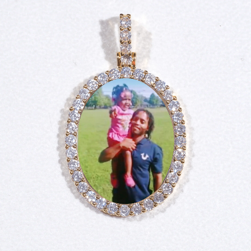 3D Oval Custom Picture Pendant