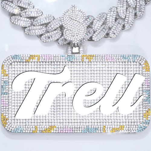 CUSTOM LETTER NECKLACE 3D COLORFUL SQUARE
