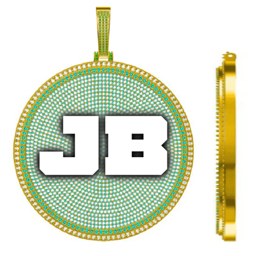 CUSTOM LETTER NECKLACE 3D BIG DISC