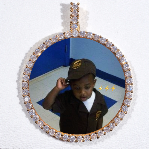 LARGE 3D CIRCLE CUSTOM PICTURE PENDANT