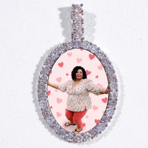 Large 3D Oval Custom Picture Pendant