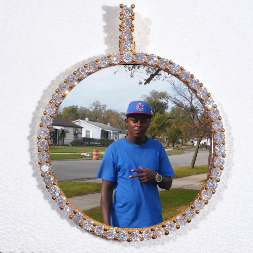 LARGE 3D CIRCLE CUSTOM PICTURE PENDANT