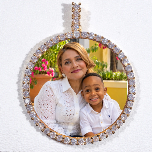 LARGE 3D CIRCLE CUSTOM PICTURE PENDANT