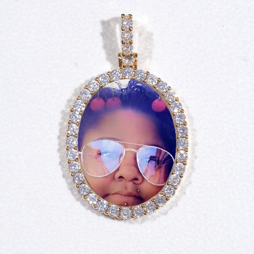 3D Oval Custom Picture Pendant
