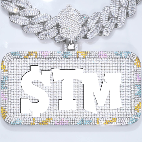 CUSTOM LETTER NECKLACE 3D COLORFUL SQUARE