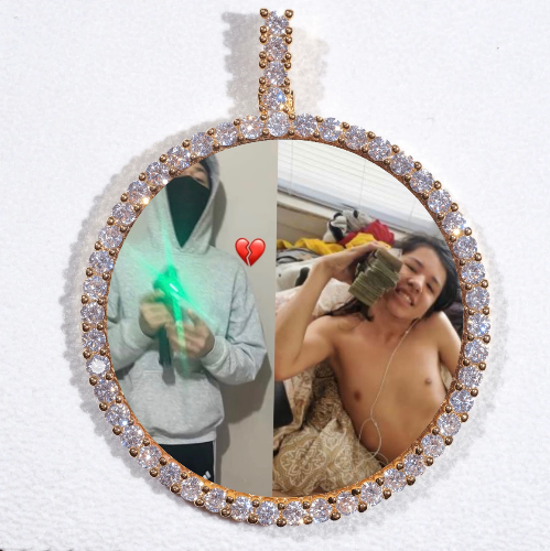 LARGE 3D CIRCLE CUSTOM PICTURE PENDANT