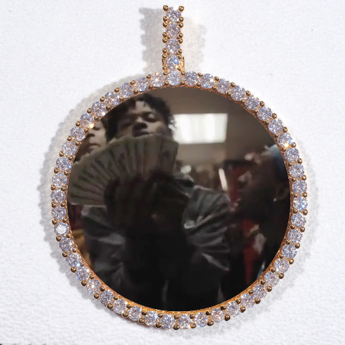 LARGE 3D CIRCLE CUSTOM PICTURE PENDANT