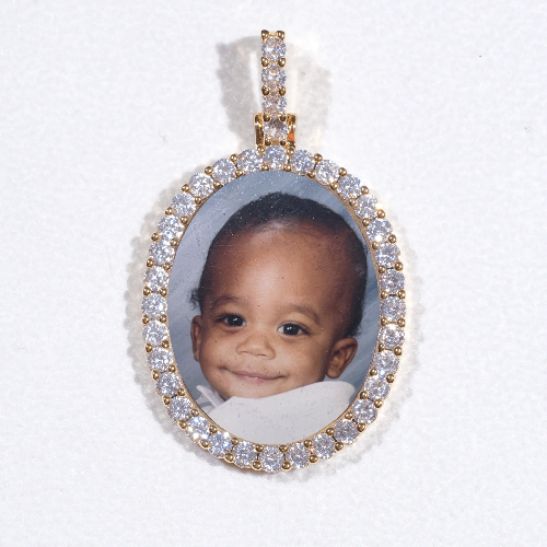 3D Oval Custom Picture Pendant