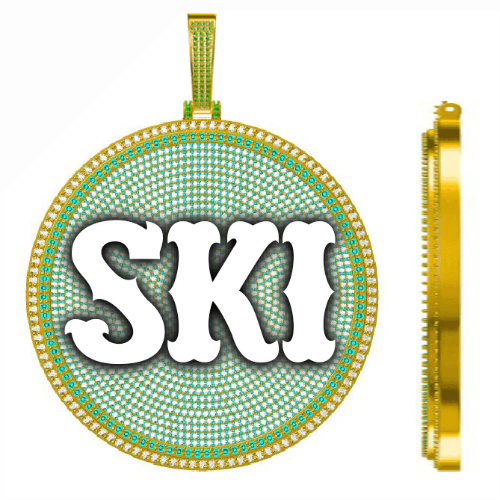 CUSTOM LETTER NECKLACE 3D BIG DISC