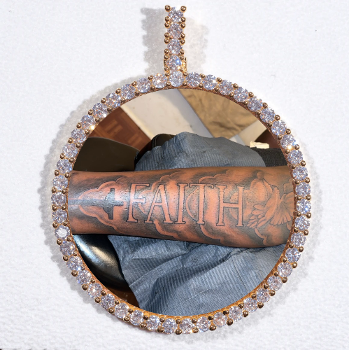 LARGE 3D CIRCLE CUSTOM PICTURE PENDANT