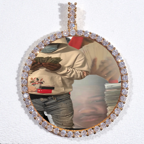 LARGE 3D CIRCLE CUSTOM PICTURE PENDANT