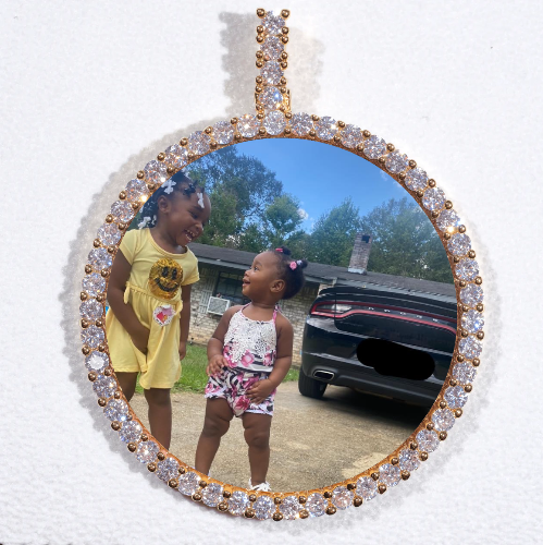 LARGE 3D CIRCLE CUSTOM PICTURE PENDANT