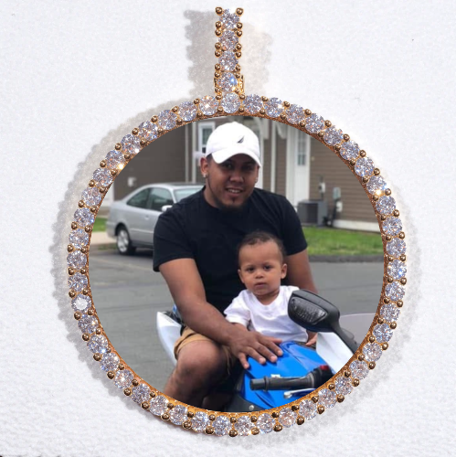 LARGE 3D CIRCLE CUSTOM PICTURE PENDANT
