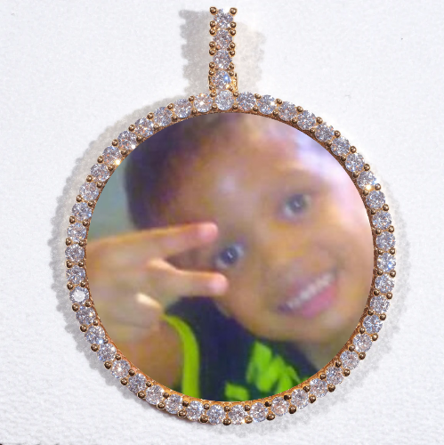 LARGE 3D CIRCLE CUSTOM PICTURE PENDANT