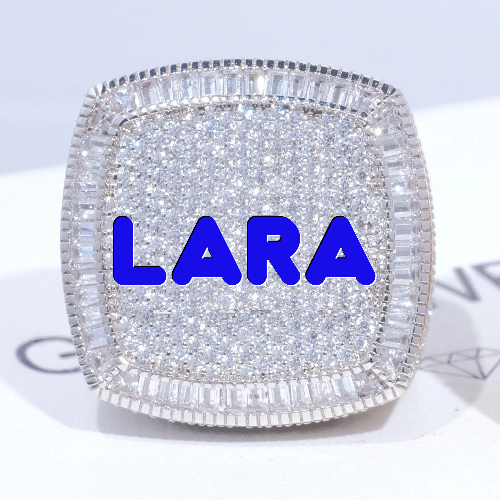 CUSTOM LETTER 3D ICED RING