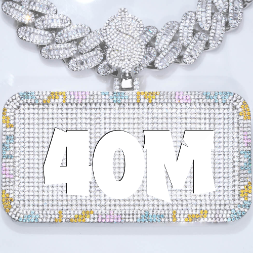 CUSTOM LETTER NECKLACE 3D COLORFUL SQUARE