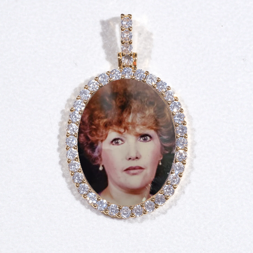 3D Oval Custom Picture Pendant