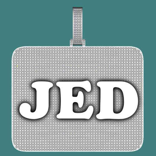 CUSTOM LETTER NECKLACE 3D BIG SQUARE