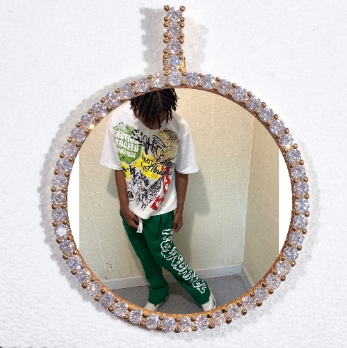 LARGE 3D CIRCLE CUSTOM PICTURE PENDANT