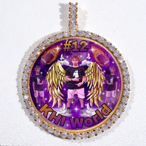 LARGE 3D CIRCLE CUSTOM PICTURE PENDANT