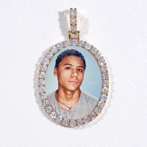 3D Oval Custom Picture Pendant