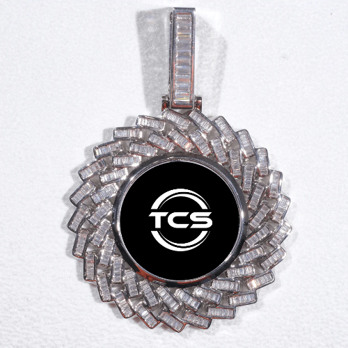Large 3D Baguette Custom Picture Pendant