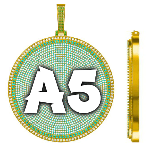 CUSTOM LETTER NECKLACE 3D BIG DISC