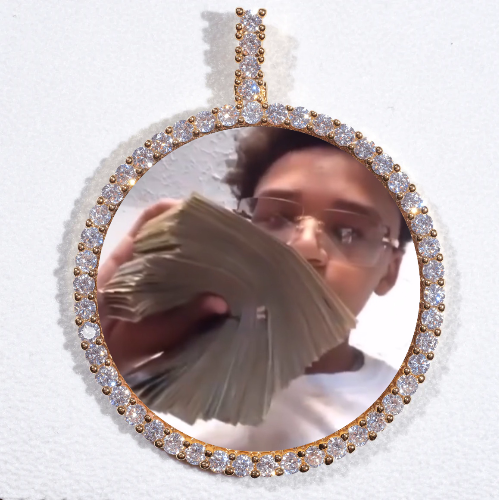 LARGE 3D CIRCLE CUSTOM PICTURE PENDANT